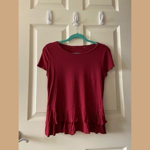 Red Tee Shirt with Fringe